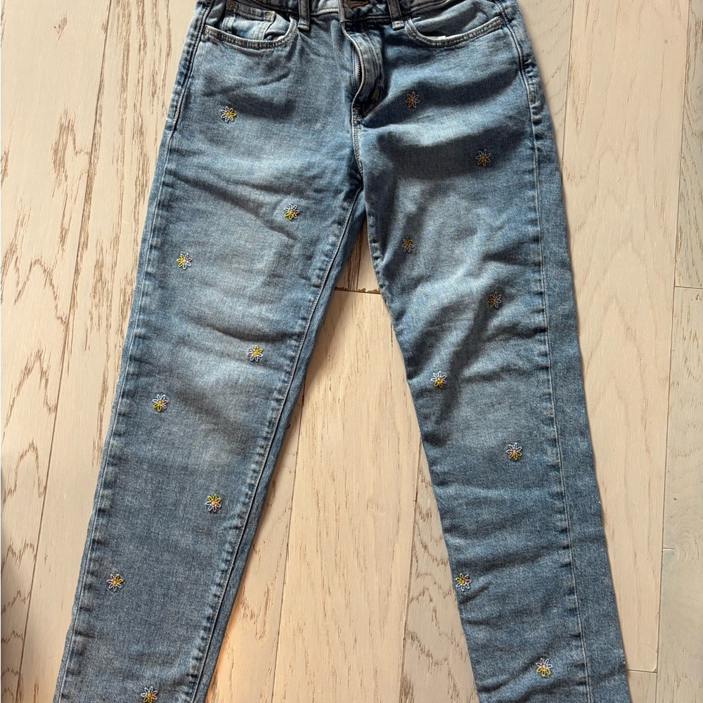 GAP Floral Embroidered Skinny Jeans - Blue
